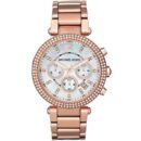 Michael Kors Ladies Parker Rose Gold Chronograph Watch - MK5491